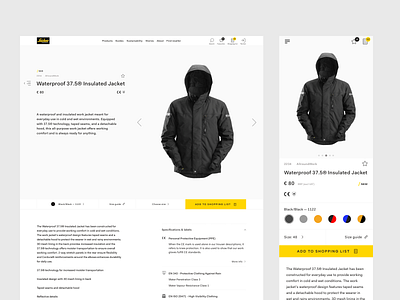 Snickers Workwear website branding clean design ecommerce ecommerce design fashion graphic design interface minimal mobile product product design product page shop ui user experience ux