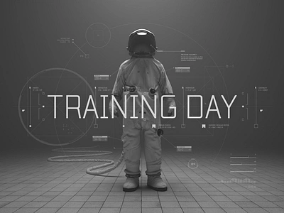 Training day 3d art art direction astronaut cgart cinematic design digitalart futuristic hud illustration poster scifi typography ui