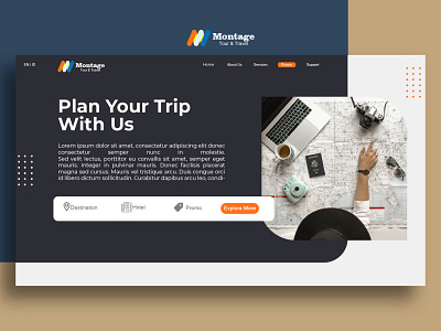 Montage Tour & Travel design flatdesign illustration logo ui uidesign web web design webdesign webdesigner