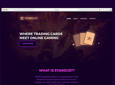 Stardust - Website & Logo crypto dark trading cards website