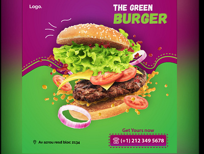Facebook banner ads advert banner burger facebook facebook ad facebook ads facebook banner facebook cover illustration