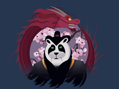 Chinese Panda And Dragon