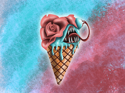 evil ice cream adversting art design drawing illustration procreate