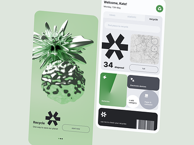 Recycle app 2022 design trends 3d animation app design dribbble best new portfolio recycle ui ux