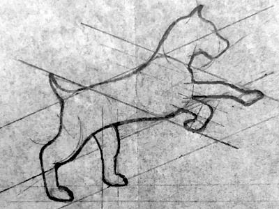 Dog Sketch design grid logo sketch