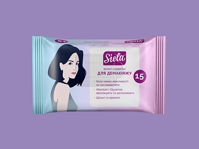 Make-up removing wipes package design illustration lettering logo logodesign package packaging design