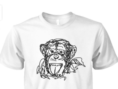 Monkey Scribble Monoline T-Shirt cool design monkey monoline popular scribble tees tshirt viral