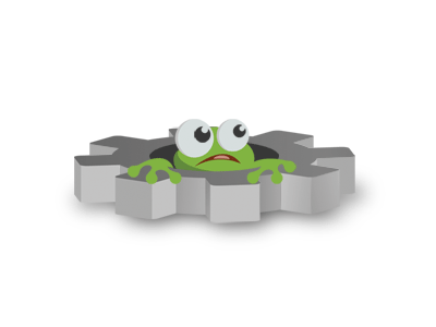 Froggear animal cute error funny gear icon loading under construction