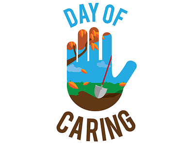 Day Of Caring - first draft autumn illustration tshirt volunteering