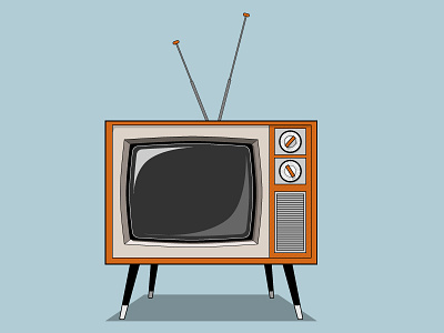 Retro TV illustration illustrator retro television tv vector