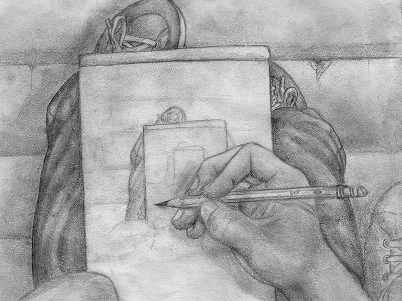Drawing on steps