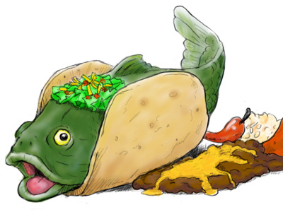 Fish Taco fish food art illustration photoshop sketch taco
