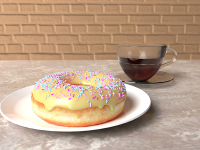 Donut and Coffee 3d 3d art 3d artist art blender blender3d coffee donut sprinkles tutorial