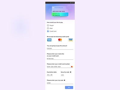 Credit Card Checkout - Mobile