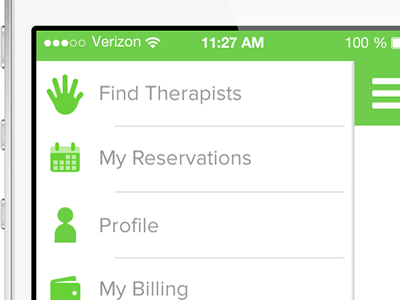 Simple Zen Navigation calm green icons mobile ui navigation
