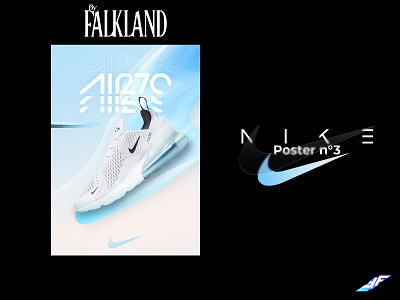 Poster n°3 NIKE LAGON composition design graphic design nike photomontage photoshop poster shoes shoes nike sneakers