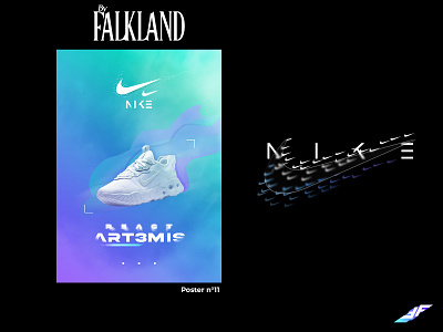 Poster n°11 NIKE ART3MIS composition design graphic design nike photomontage photoshop poster shoes shoes nike sneakers