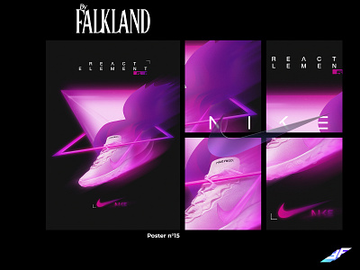 Poster n°15 NIKE 55 composition design graphic design image de marque nike photomontage photoshop poster shoes shoes nike sneakers