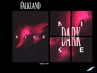 Poster Collector n°16 DARK NIKE composition design graphic design image de marque nike photomontage photoshop poster shoes shoes nike sneakers