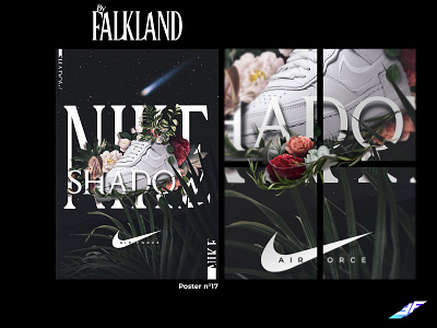 Poster Collector n°17 NIKE FLOWER composition design graphic design image de marque nike photomontage photoshop poster shoes shoes nike sneakers