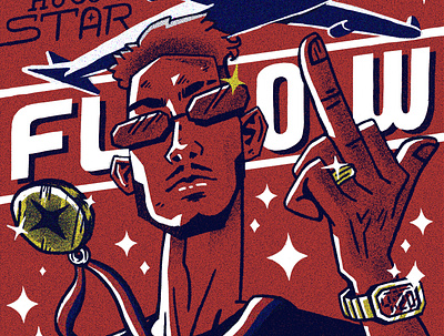 FLOW - Cover art para Sencillo cover art cover artwork illustration rap trap typography