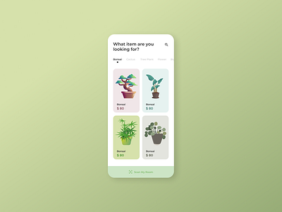 Online tree/plant store's product page ui