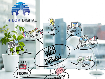 Trilok Digital Logo banner ads branding design illustrator logo photoshop social media typography ui vector