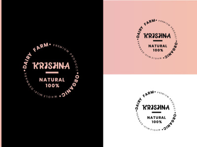 Krishna Dairy Farm Logo banner ads branding design illustrator logo masking photoshop social media ui vector