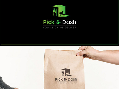 Pick & Dash Logo app branding design illustrator logo photoshop typography ui ux web
