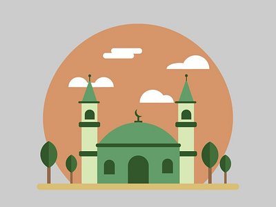 Mosque design illustration moslem