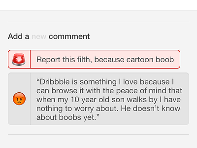 Dribbble AutttoReppporrrttt angry boobs porn smut think of the children upstanding citizens