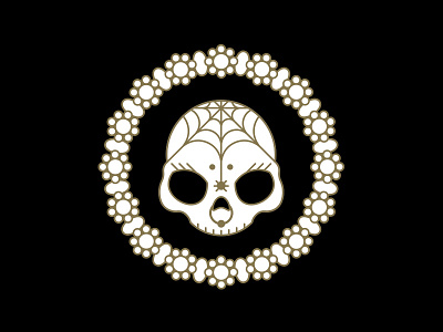 Skull bones dead death design diadelosmuertos diademuertos flowers goth illustration punk rock skull skull and crossbones spider spider web vector white