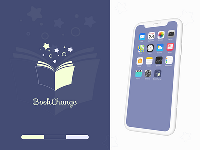 Mobile application icon / BookChange app bootstrap4 dailyui figma illustrator ios ios app design logo mobileapp mobiledesign ui ux web webdesign website