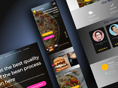 Responsive Bootstrap UI Kit F&B app apps branding coffee coffee shop dark app darkmode design figma food landingpage ui ux webdesign
