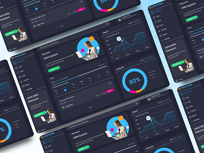 Dasboard CRM System Mode Dark app apps crm sysyem dark app dark mode dashboard design ui ux