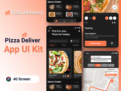 Pizza Deliver app concept drink fastfood food app burger pizza pizza deliver pizza food restaurant