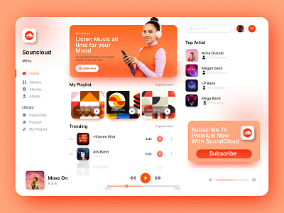 SoundCloud Redesign UI Kits apartment apartment landing designweb heroherosection landingpage webdesign webtemplate