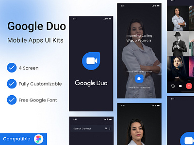 Google Duo Redesign UI Kits android app apps. barcode bitcoin concept drink fastfood food app burger ios pizza restaurant
