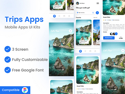 trips apps mobile ui kit