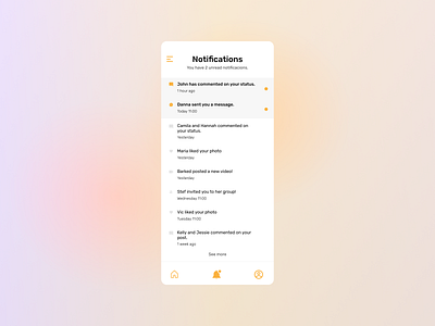 Notifications feed | UI Challenge app daily ui design figma figmadesign notification notifications ui ux