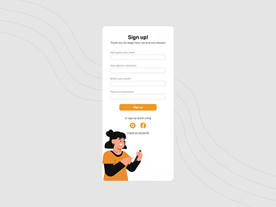 Sign Up | UI Challenge app daily ui dailyui design figma figma design figmadesign illustration login sign in sign up signup ui ux