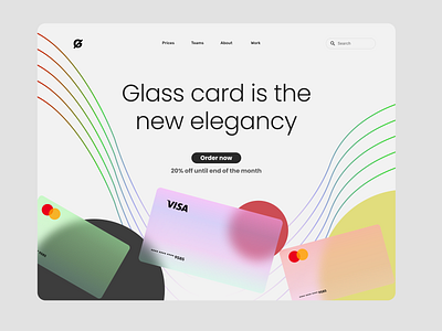 Landing page | Daily UI #3 app branding card creditcard dailyui dailyuichallenge design glassmorphism glassy logo minimal web website