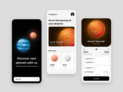 Space travel concept app