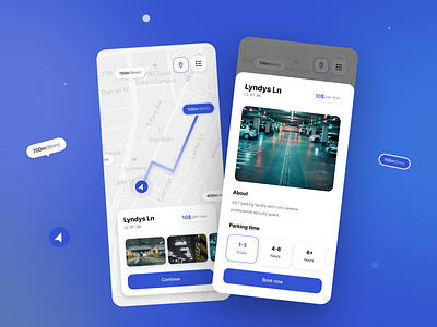Parking space finder app concept