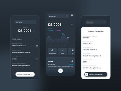 U-bank application app bank clean confirmation design finance forex minimal trade transaction ui