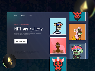 NFT art gallery art gallery design exploration gallery graphic design minimal nft ui website