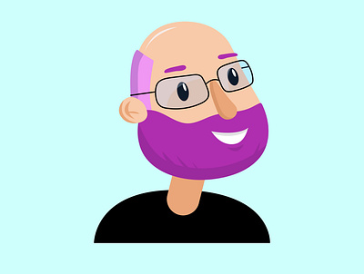 Purple Man design flat illustration ui vector