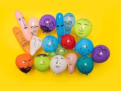 Meet The Team 2018 Edition balloons design illustration photo tactile team yellow