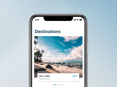 Travel app app goa image slider india ios iphone 10 iphone x travel vacation