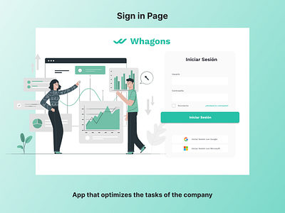 Whagons- Sign In page branding design illustration logo platform typography ui ux vector web